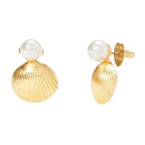 Kate Spade New York Gold Shell & Pearl‎ Earrings